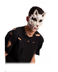Half-face plastic wolf skull mask. Accessory for adults, ideal