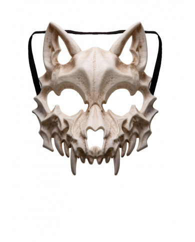 Half-face plastic wolf skull mask. Accessory for adults, ideal