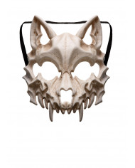 Half-face plastic wolf skull mask. Accessory for adults, ideal