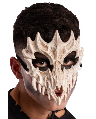 Half-face plastic eagle skull mask. Accessory for adults, ideal