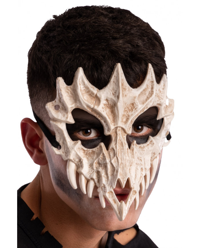 Half-face plastic eagle skull mask. Accessory for adults, ideal