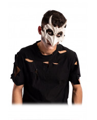 Half-face plastic devil skeleton mask. Accessory for adults