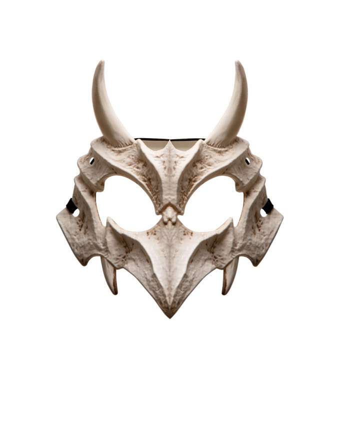 Half-face plastic devil skeleton mask. Accessory for adults