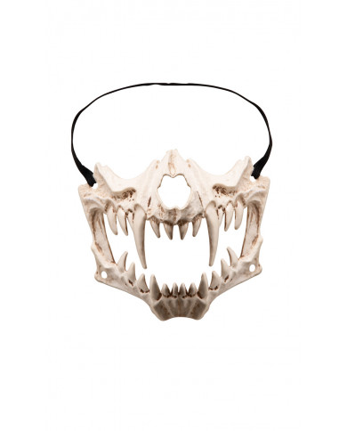 Half-face plastic jaw skeleton mask w/sharp teeth. Accessory