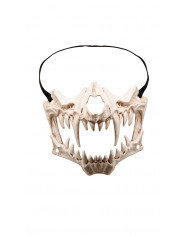 Half-face plastic jaw skeleton mask w/sharp teeth. Accessory