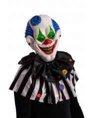 Full-face plastic clown mask. Adult accessory, ideal for