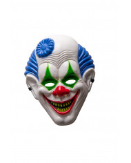 Full-face plastic clown mask. Adult accessory, ideal for