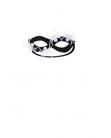 Half-face mask in black fabric w/white spiders. Original