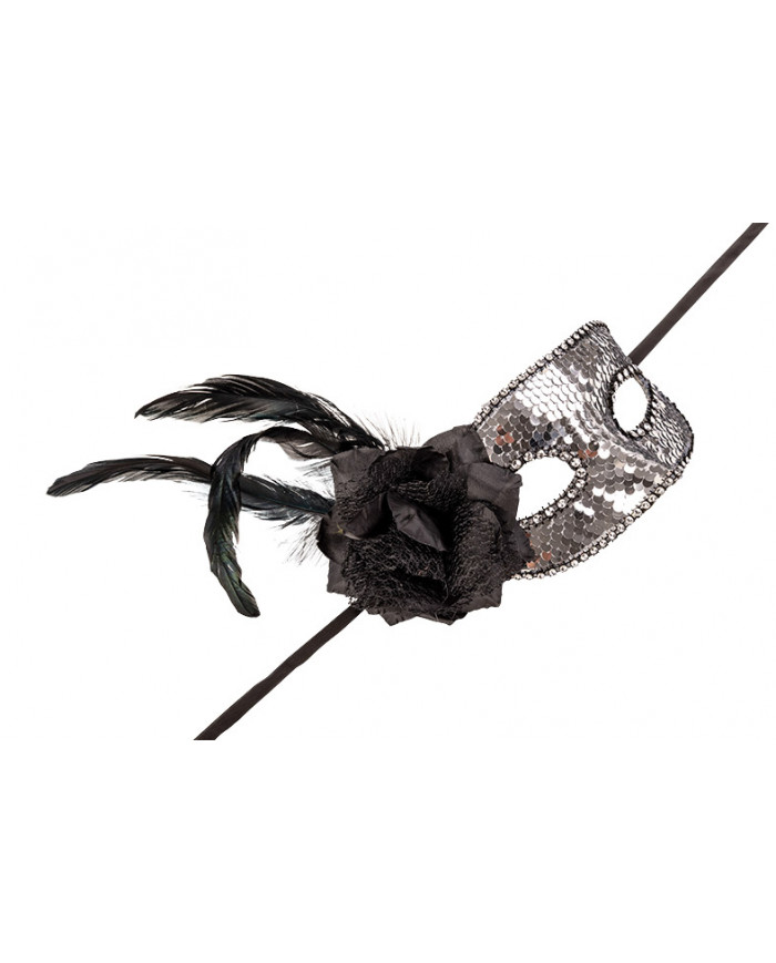 Maschera veneziana mezzo viso in plastica, rivestita di