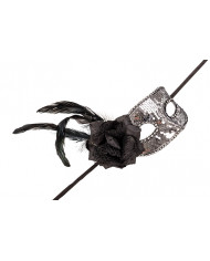 Maschera veneziana mezzo viso in plastica, rivestita di