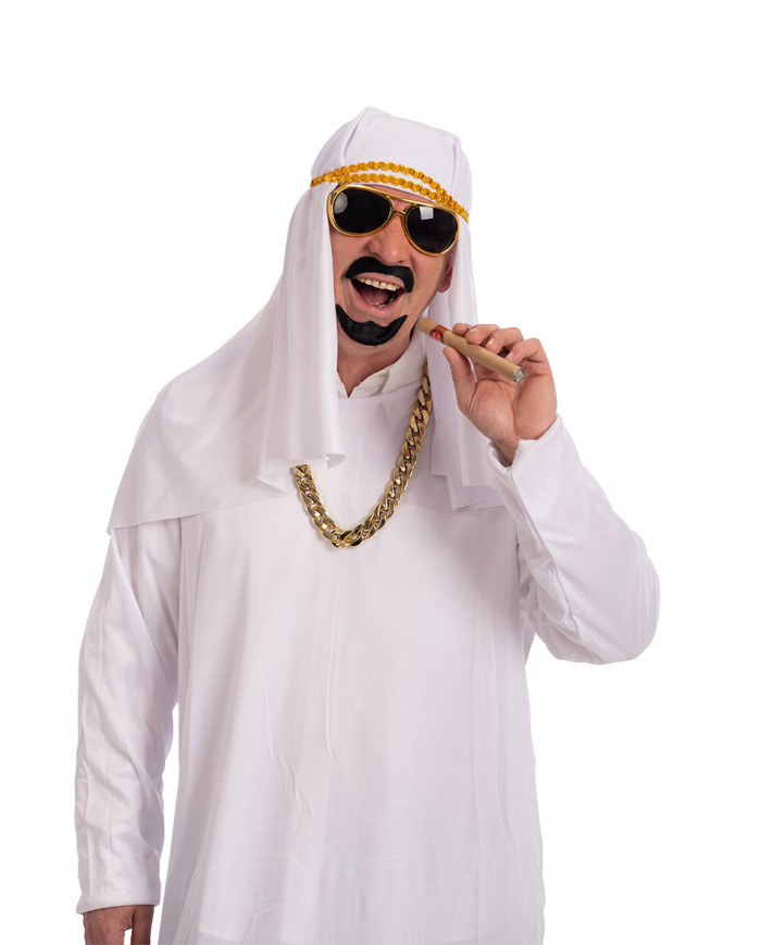 Set consisting of glasses with dark lenses, headgear, necklace