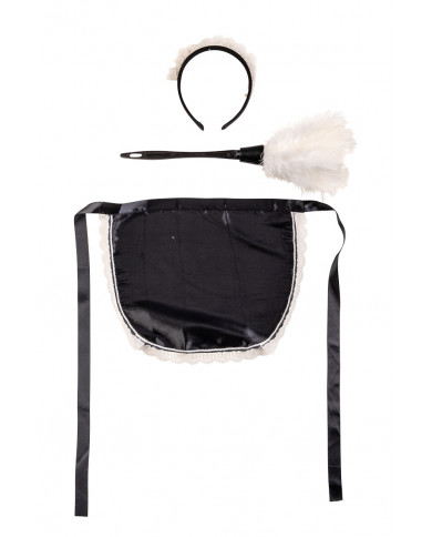 Set composto da spolverino, grembiale, cerchietto con crestina