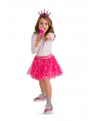 Set consisting of tulle skirt, headband with crown and fake