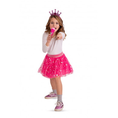 Set composto da gonna in tulle, cerchietto con coroncina e