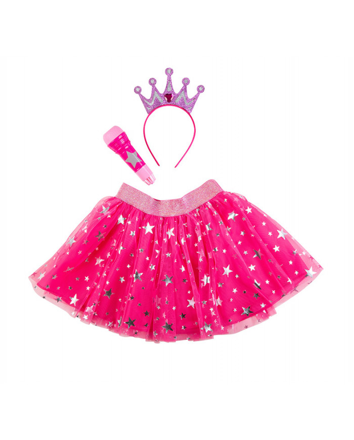 Set composto da gonna in tulle, cerchietto con coroncina e