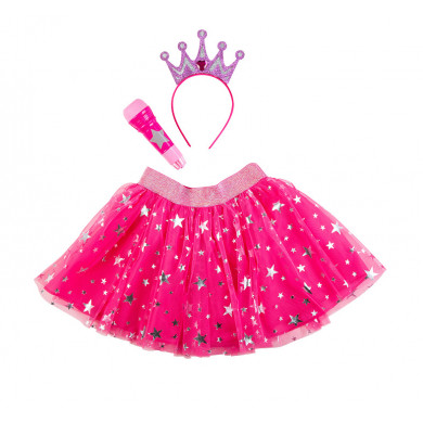 Set composto da gonna in tulle, cerchietto con coroncina e