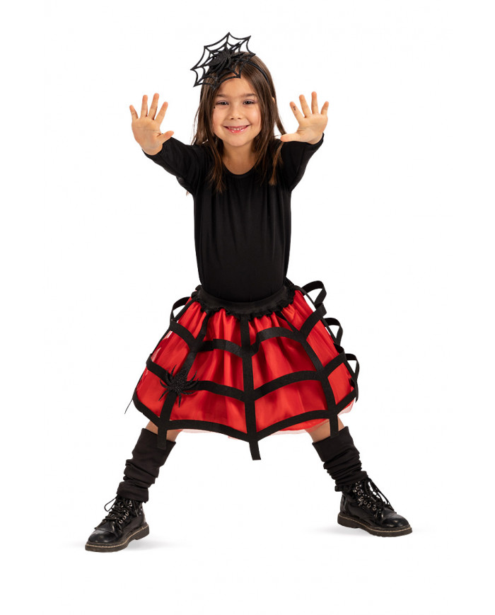 Set consisting of skirt and headband decorated with spider and