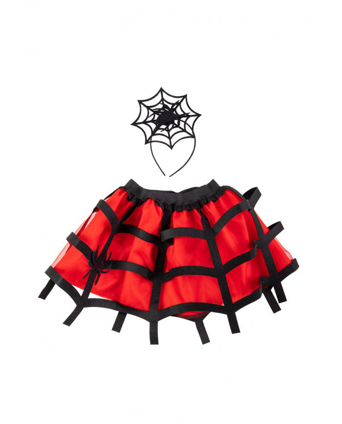 Set consisting of skirt and headband decorated with spider and