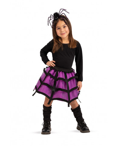 Set consisting of skirt and headband decorated with spider and