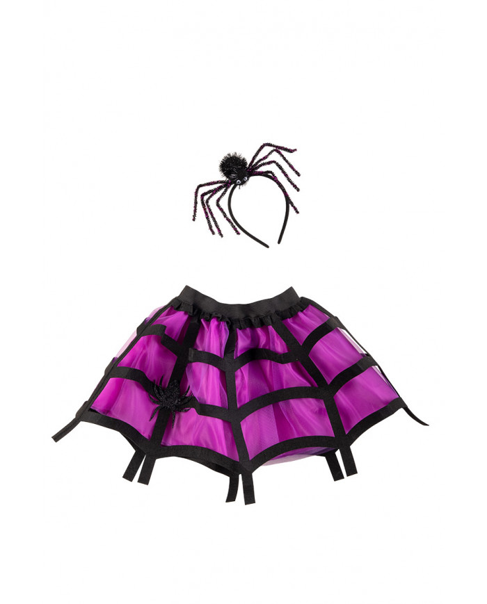 Set consisting of skirt and headband decorated with spider and