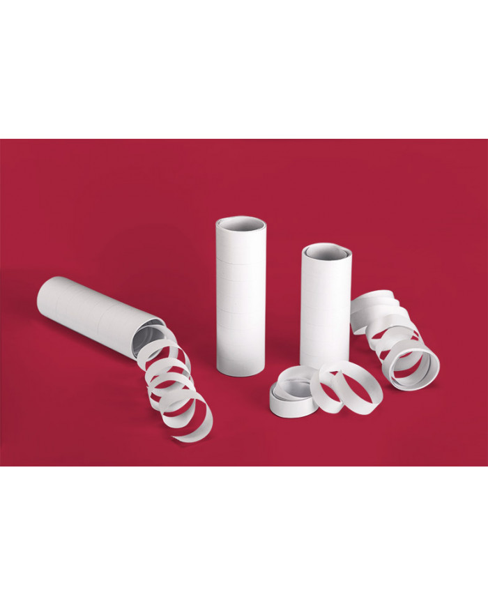 Roll of white paper streamers, perfect for celebrating various