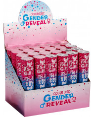 Gender-revealing air-compressed cannon shoots blue confetti