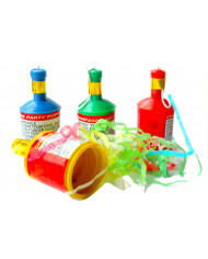 Pack of 12 streamer-shooter bottles approx. 2,6cm in diameter.
