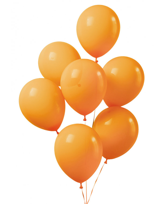 Pack containing 20 orange balloons, 26cm in diameter.