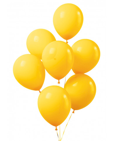 Pack containing 20 yellow balloons, 26cm in diameter.