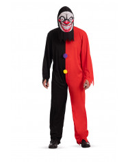 Costume Face Clown uomo composto da tuta e maschera.