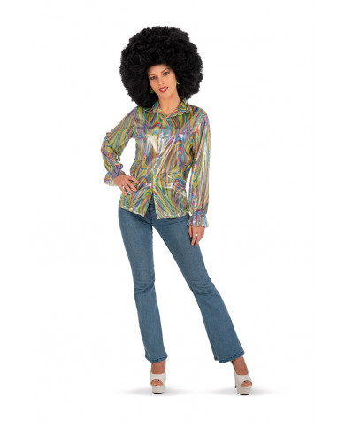 Camicia Disco dance donna in taglia unica che veste S-M.