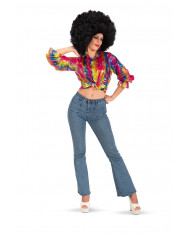 Camicia Disco dance colors donna in taglia unica che veste S-M.