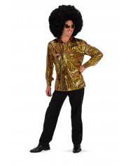 Disco gold-colour dance shirt, for man in one size that dresses
