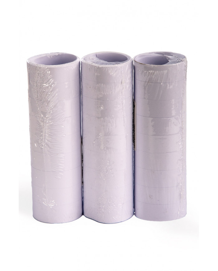 Set of 3 rolls of white paper streamers, perfect item to