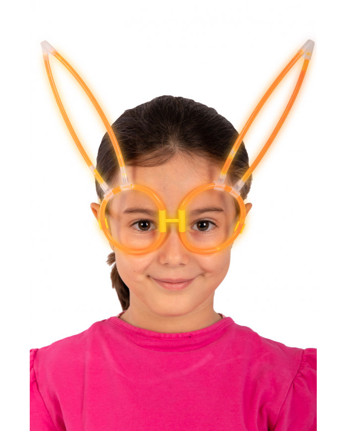 Phosphorescent glasses with bunny ears, composed of