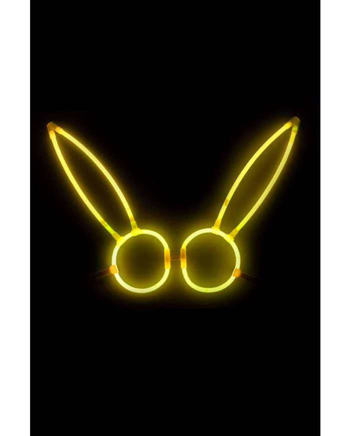 Phosphorescent glasses with bunny ears, composed of