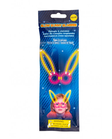 Phosphorescent glasses with bunny ears, composed of