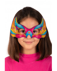 Half-face mask in the shape of a phosphorescent cat in assorted