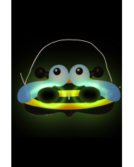 Half-face mask in the shape of a phosphorescent bee in assorted