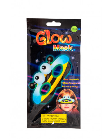 Maschera mezzo viso a forma di ape fosforescente in colori