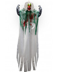 Clown with hair and satin dress. Terrifying decoration to hang