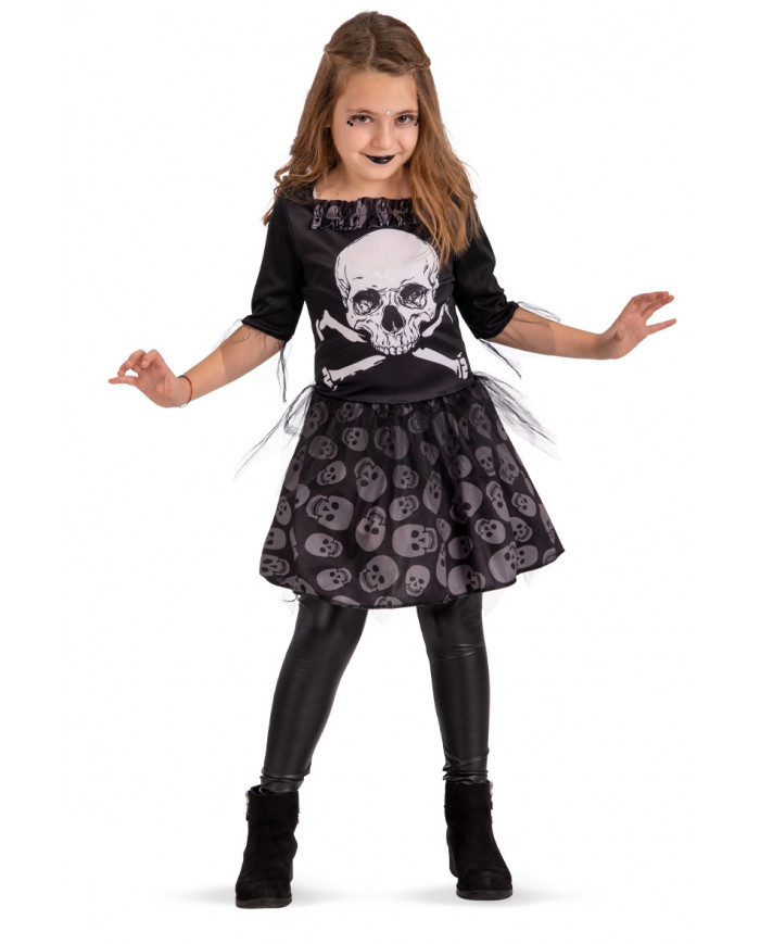 Costume streghetta per bambina composto da abito con stampa