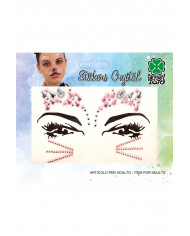 Cartella decorazioni adesive viso crystal gattina in busta su cartoncino
