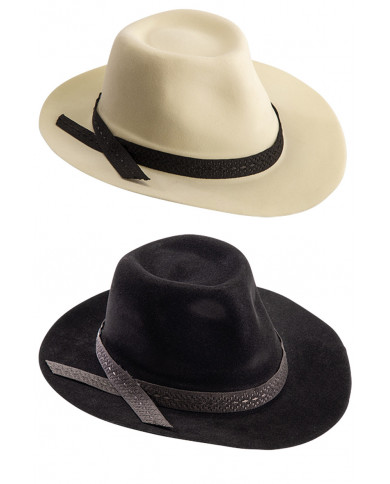 Borsalino-Hut Velourskunstleder (Gr. 58) versch. mit Pappschild/Etikett