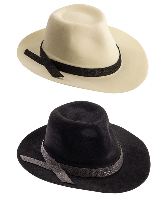 Borsalino-Hut Velourskunstleder (Gr. 58) versch. mit Pappschild/Etikett