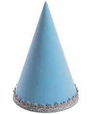 Sombrero de hada azul de ante con etiqueta colgante/etiqueta