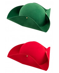 Tricornio de ante (talla 58) de colores surtidos con etiqueta colgante/etiqueta