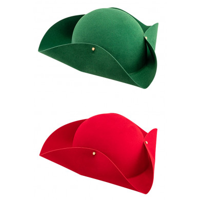 Tricornio de ante (talla 58) de colores surtidos con etiqueta colgante/etiqueta