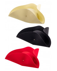 Tricornio de borde ancho de ante (talla 58) de colores surtidos con etiqueta cologante/etiqueta