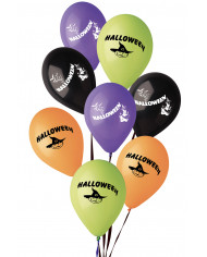8 Halloween-Luftballons Durchm. ca. 30 cm in Beutel mit AufhÃ¤nger